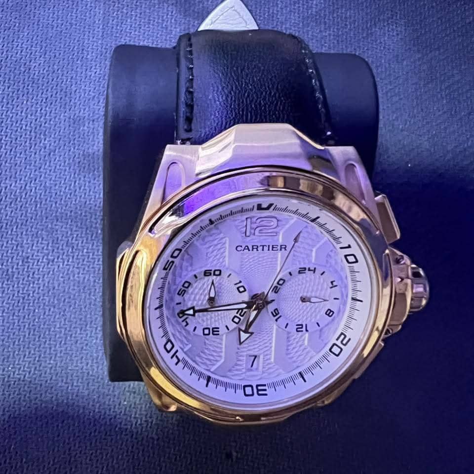 Cartier W7100052 Chronograph Black Leather Watch