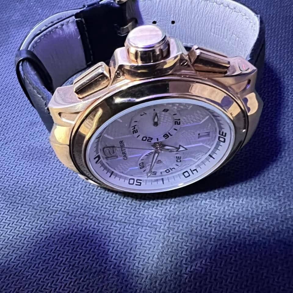 Cartier W7100052 Chronograph Black Leather Watch - Image 3